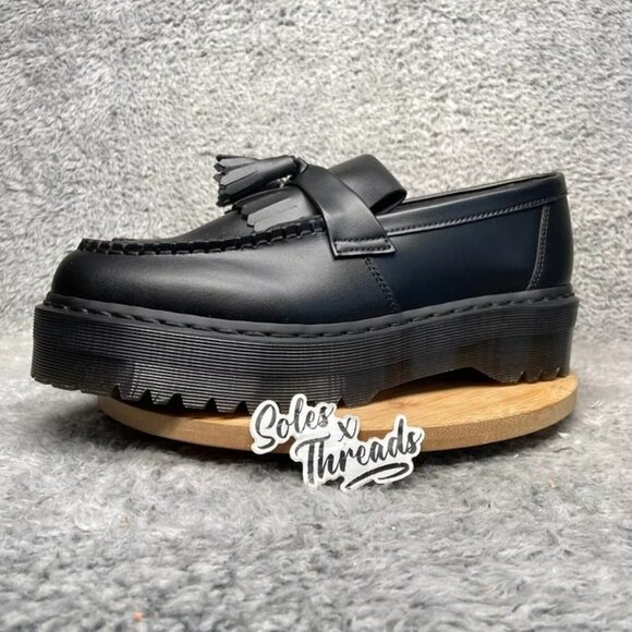 Dr. Martens Vegan Adrian Quad Mono Loafers Sizes Men Black - Picture 4 of 7